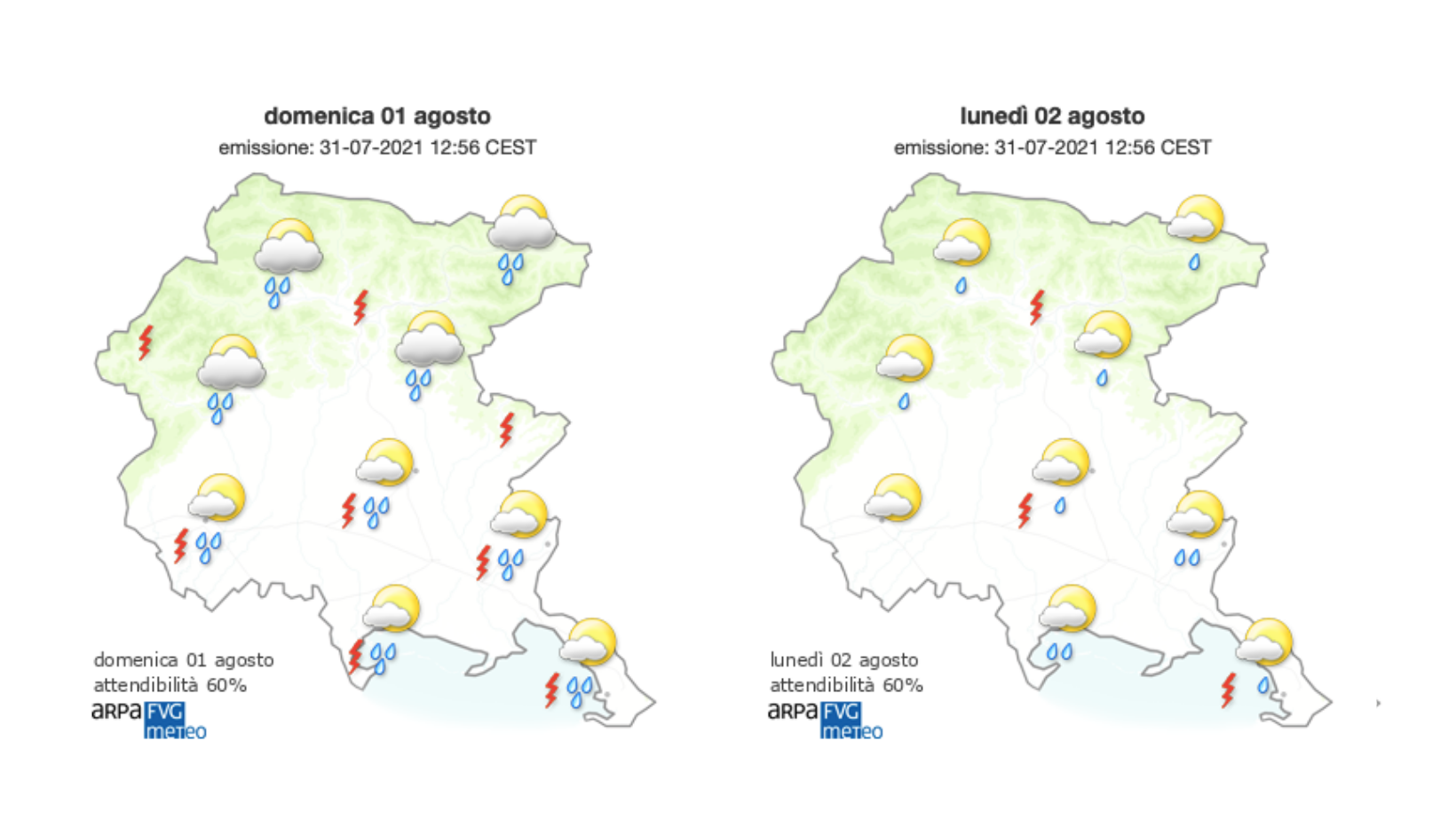 Immagine per Meteo, agosto inizia sotto il segno dell'instabilità con temperature più basse